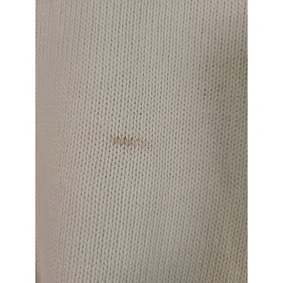 Calvin Klein Jeans Womens Mock Neck Cream & Blue Sweater Sz L - Picture 8 of 9